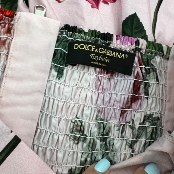 Dolce & Gabbana Pink Short Sleeve Party Short Cap Sleeve Pleated Dress - Picture 6 of 9